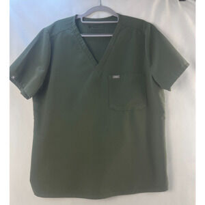 FIGS Scrub Top Womens Moss Green Size XL Technical Coll Nurse Dental